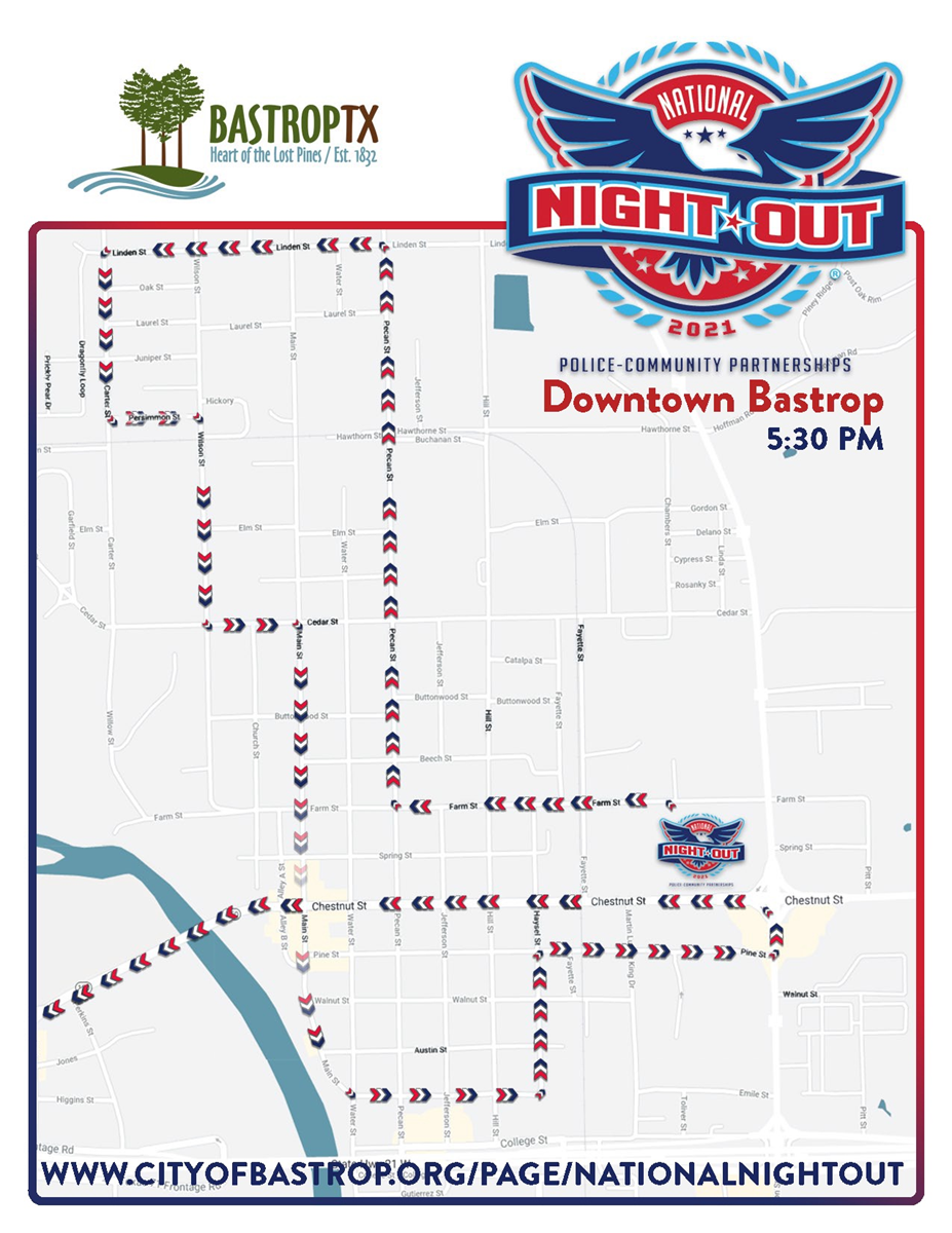 National Night Out Parade Route Map 1